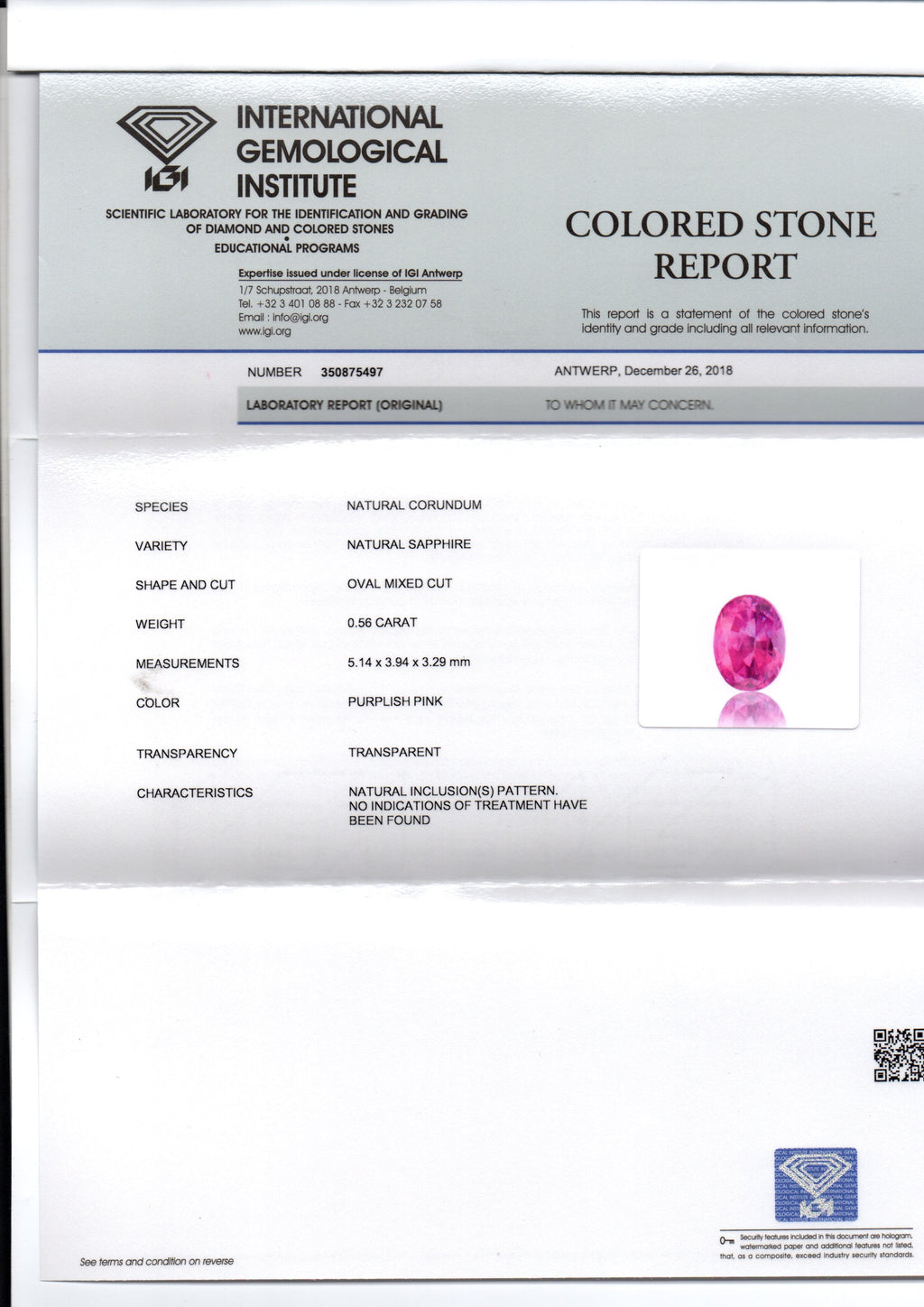 0.56 Ct IGI Certified Unheated Untreated Natural Old Burma Ruby AAAAA