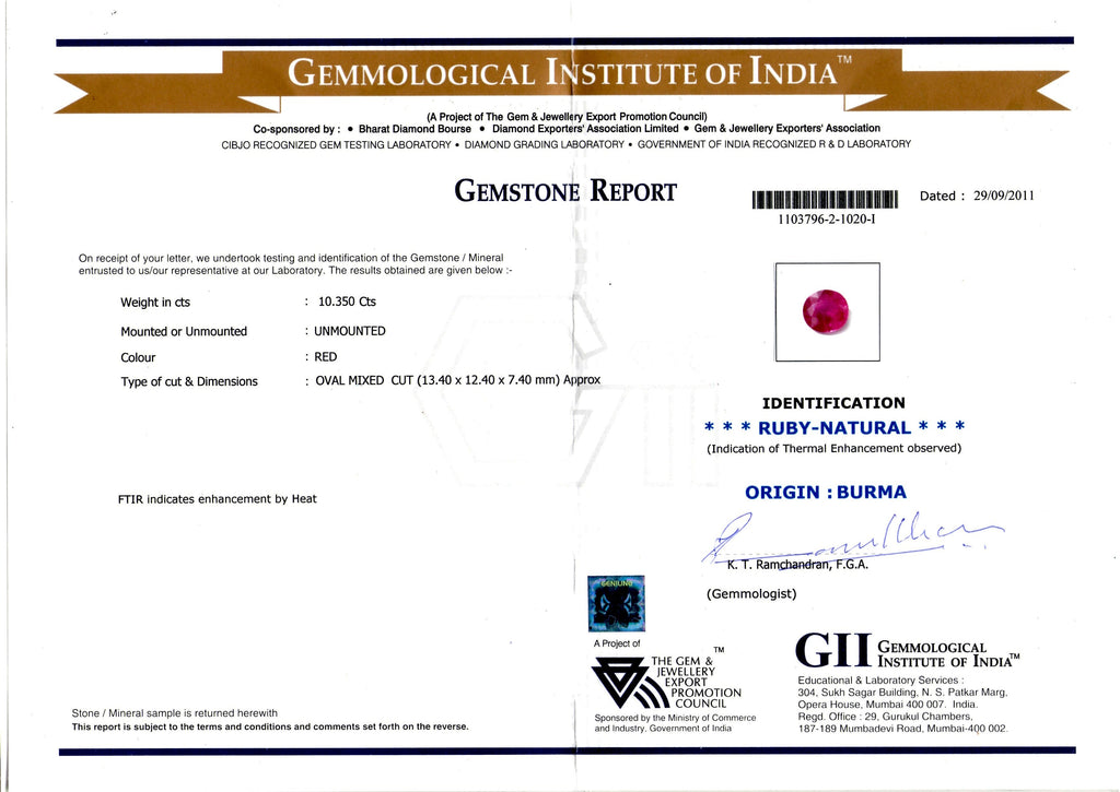 Huge 10.33 Ct Untreated Natural Old Burma Mines Rare Burma Ruby